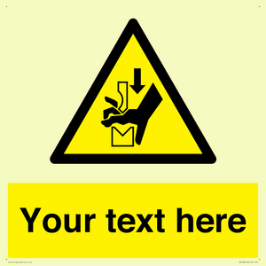 Custom warning hand crushing between press brake tool